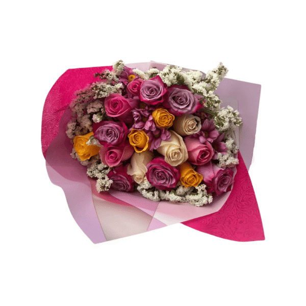 Ramo de 12 rosas de colores