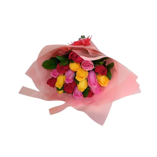 Ramo de 15 rosas de colores