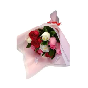 Ramo de 12 rosas de colores