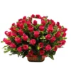 Canasta con 36 rosas rojas